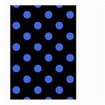 Polka Dots - Royal Blue on Black Large Garden Flag (Two Sides)