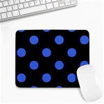 Polka Dots - Royal Blue on Black Small Mousepad