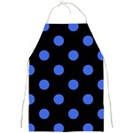 Polka Dots - Royal Blue on Black Full Print Apron