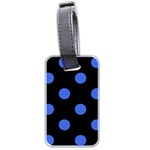 Polka Dots - Royal Blue on Black Luggage Tag (Two Sides)