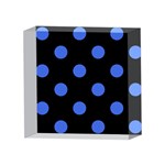 Polka Dots - Royal Blue on Black 4 x 4  Acrylic Photo Block