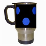Polka Dots - Royal Blue on Black Travel Mug (Black)
