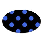 Polka Dots - Royal Blue on Black Magnet (Oval)