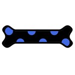 Polka Dots - Royal Blue on Black Magnet (Dog Bone)