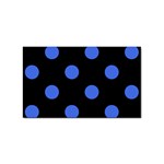Polka Dots - Royal Blue on Black Sticker (Rectangular)