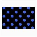 Polka Dots - Royal Blue on Black Postcards 5  x 7  (Pkg of 10)