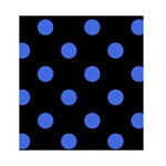 Polka Dots - Royal Blue on Black Greeting Card 4.5  x 6 