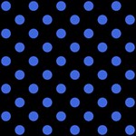 Polka Dots - Royal Blue on Black ScrapBook Page 8  x 8 