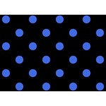 Polka Dots - Royal Blue on Black Birthday Cake 3D Greeting Card (7x5)