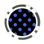 Polka Dots - Royal Blue on Black Poker Chip Card Guard (10 pack)