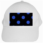 Polka Dots - Royal Blue on Black Black Cap