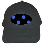 Polka Dots - Royal Blue on Black Black Cap