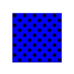 Polka Dots - Black on Blue Satin Bandana Scarf