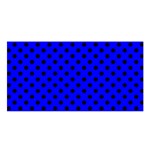 Polka Dots - Black on Blue Satin Shawl