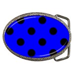 Polka Dots - Black on Blue Belt Buckle