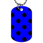 Polka Dots - Black on Blue Dog Tag (One Side)