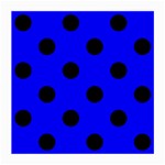 Polka Dots - Black on Blue Medium Glasses Cloth (2 Sides)