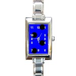 Polka Dots - Black on Blue Rectangle Italian Charm Watch