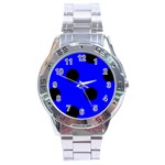 Polka Dots - Black on Blue Stainless Steel Analogue Watch
