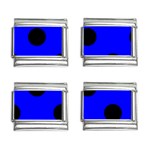 Polka Dots - Black on Blue 9mm Italian Charm (4 pack)