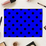 Polka Dots - Black on Blue Cosmetic Bag (XL)