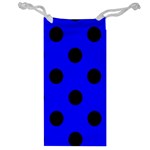 Polka Dots - Black on Blue Jewelry Bag