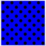 Polka Dots - Black on Blue Canvas 12  x 12 