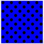 Polka Dots - Black on Blue Canvas 16  x 16 
