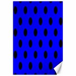 Polka Dots - Black on Blue Canvas 20  x 30 