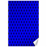 Polka Dots - Black on Blue Canvas 24  x 36 
