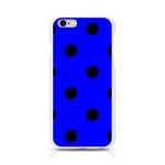 Polka Dots - Black on Blue Apple iPhone 6/6S Silicone Case (Transparent)