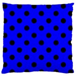 Polka Dots - Black on Blue Standard Flano Cushion Case (Two Sides)