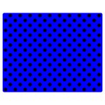 Polka Dots - Black on Blue Double Sided Flano Blanket (Medium)