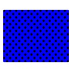 Polka Dots - Black on Blue Double Sided Flano Blanket (Large)