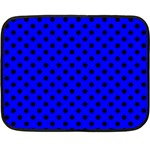 Polka Dots - Black on Blue Fleece Blanket (Mini)