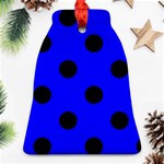 Polka Dots - Black on Blue Bell Ornament (Two Sides)