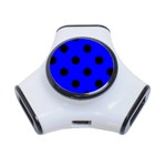 Polka Dots - Black on Blue Portable USB Hub (One Side)