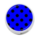 Polka Dots - Black on Blue 4-Port USB Hub (Two Sides)