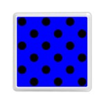 Polka Dots - Black on Blue Memory Card Reader with Storage (Square)