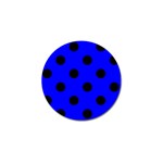 Polka Dots - Black on Blue Golf Ball Marker