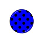 Polka Dots - Black on Blue Hat Clip Ball Marker