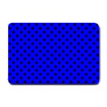 Polka Dots - Black on Blue Small Doormat