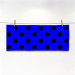 Polka Dots - Black on Blue Hand Towel