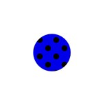 Polka Dots - Black on Blue 1  Mini Magnet