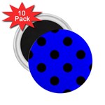 Polka Dots - Black on Blue 2.25  Magnet (10 pack)
