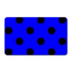 Polka Dots - Black on Blue Magnet (Rectangular)