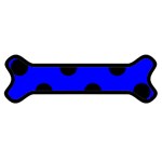 Polka Dots - Black on Blue Magnet (Dog Bone)