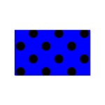 Polka Dots - Black on Blue Sticker (Rectangular)