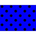 Polka Dots - Black on Blue Birthday Cake 3D Greeting Card (7x5)