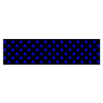 Polka Dots - Blue on Black Satin Scarf (Oblong)